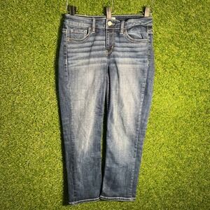 BKE Denim Victoria 26 Medium Wash Straight Leg Cropped Jeans Blue